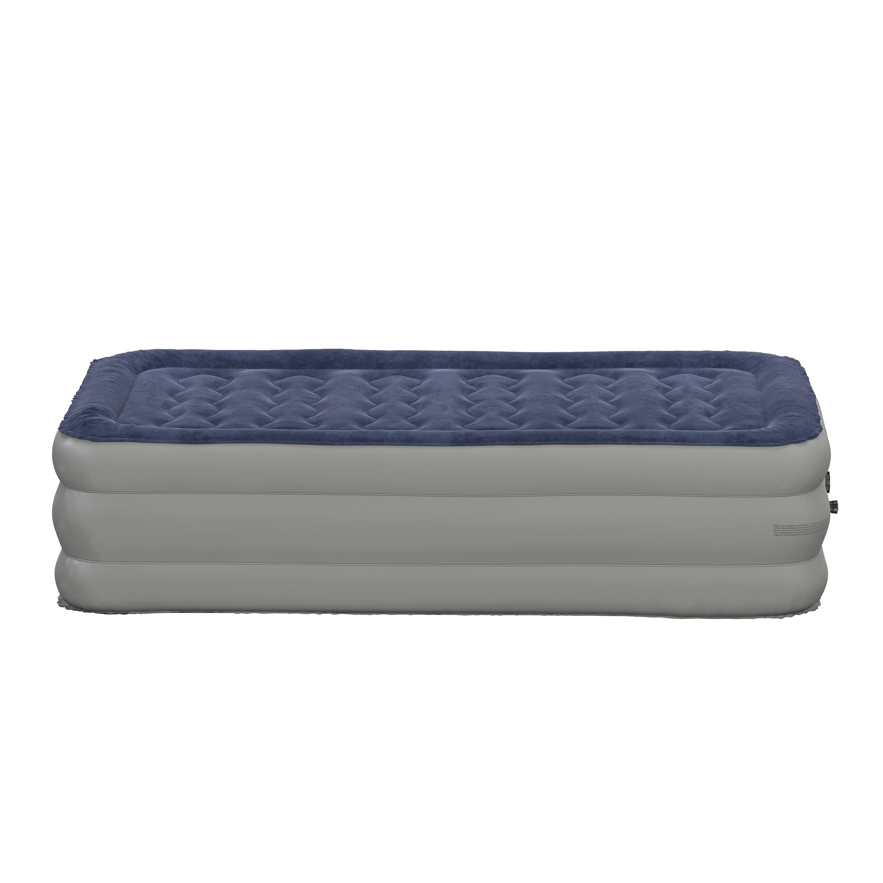 Alt View 7. Emma + Oliver - 18 Inch Raised Inflatable Air Mattress With Internal Electric Pump - Blue.