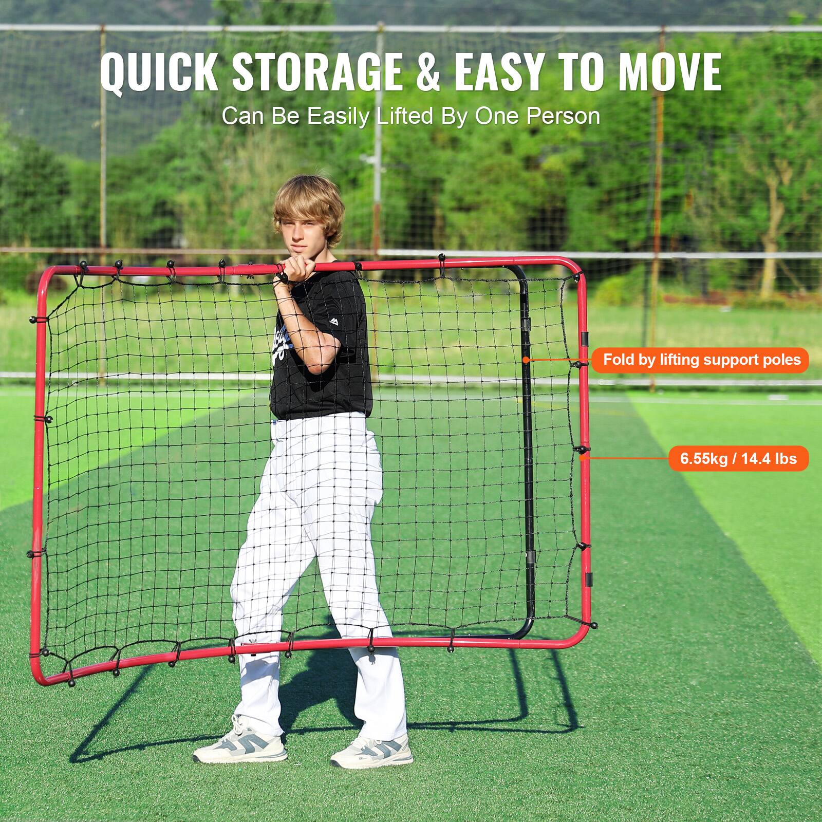 QUICK STORAGE & EASY TO MOVE  
Can Be Easily Lifted By One Person  

Fold by lifting support poles  

6.55kg / 14.4 lbs
