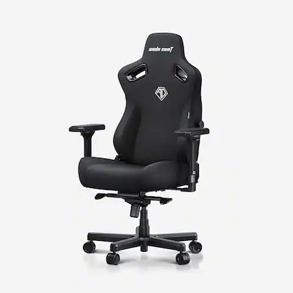 Front. AndaSeat - Kaiser 3 Ergonomic Computer Gaming Chair with Linen Fabric, Lumbar Support, Magnetic Headrest & 4D Armrests - L Size - Carbon Black.