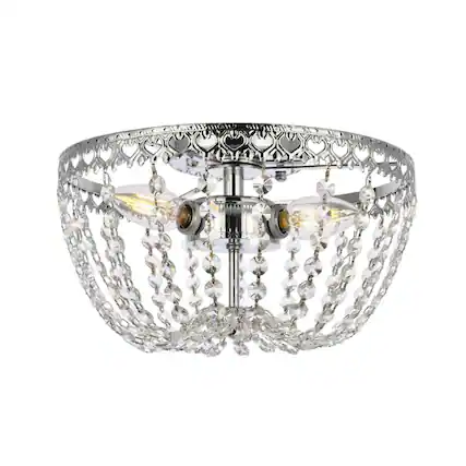 Front. Elegant Lighting - Kylie 12 inch flush mount in chrome - Chrome.