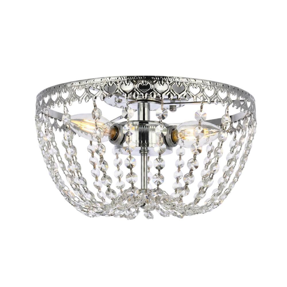 Front. Elegant Lighting - Kylie 12 inch flush mount in chrome - Chrome.