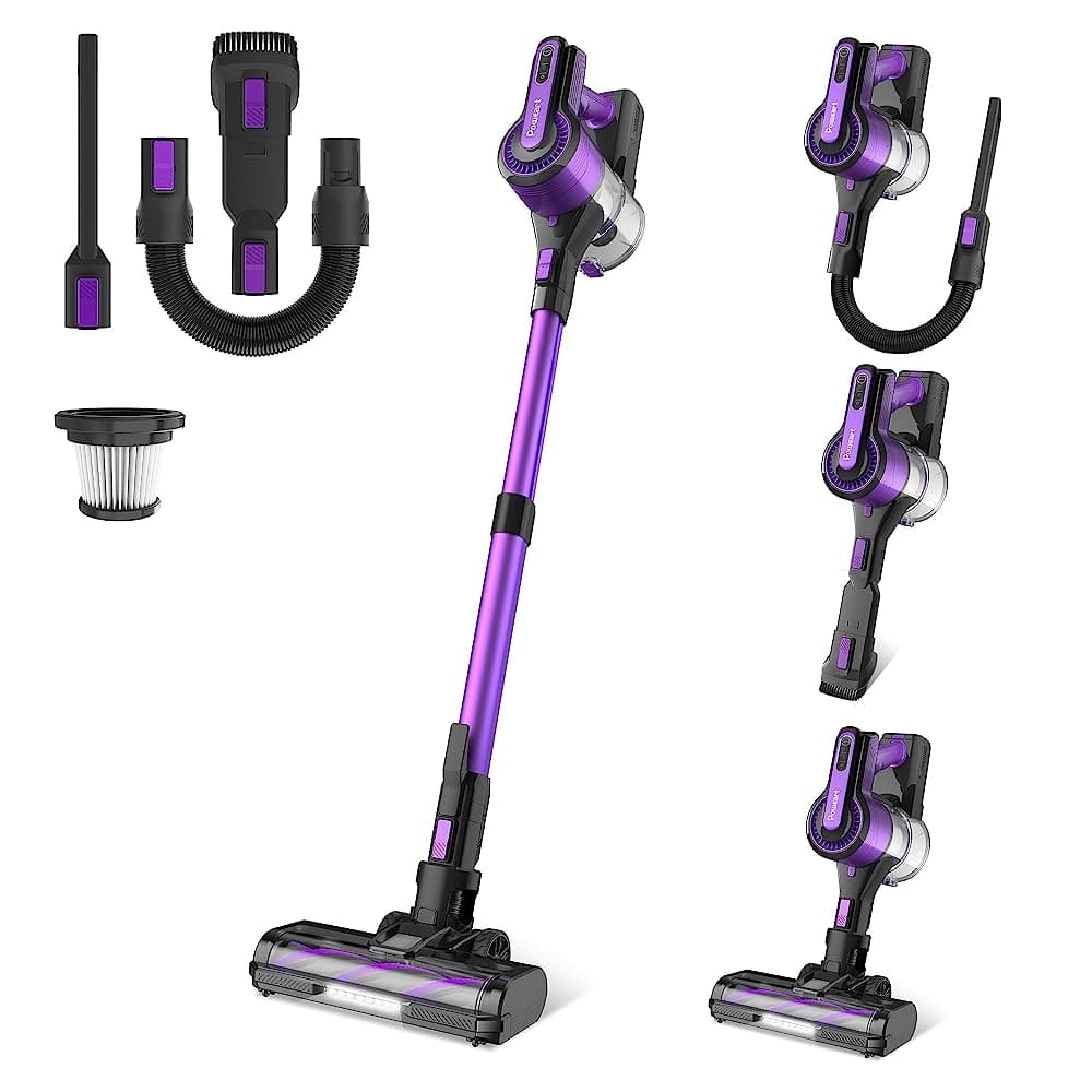 Aukfa - V870 Purple Cordless Vacuum, 30KPa Suction, 350W Motor, 8-in-1 Cleaner