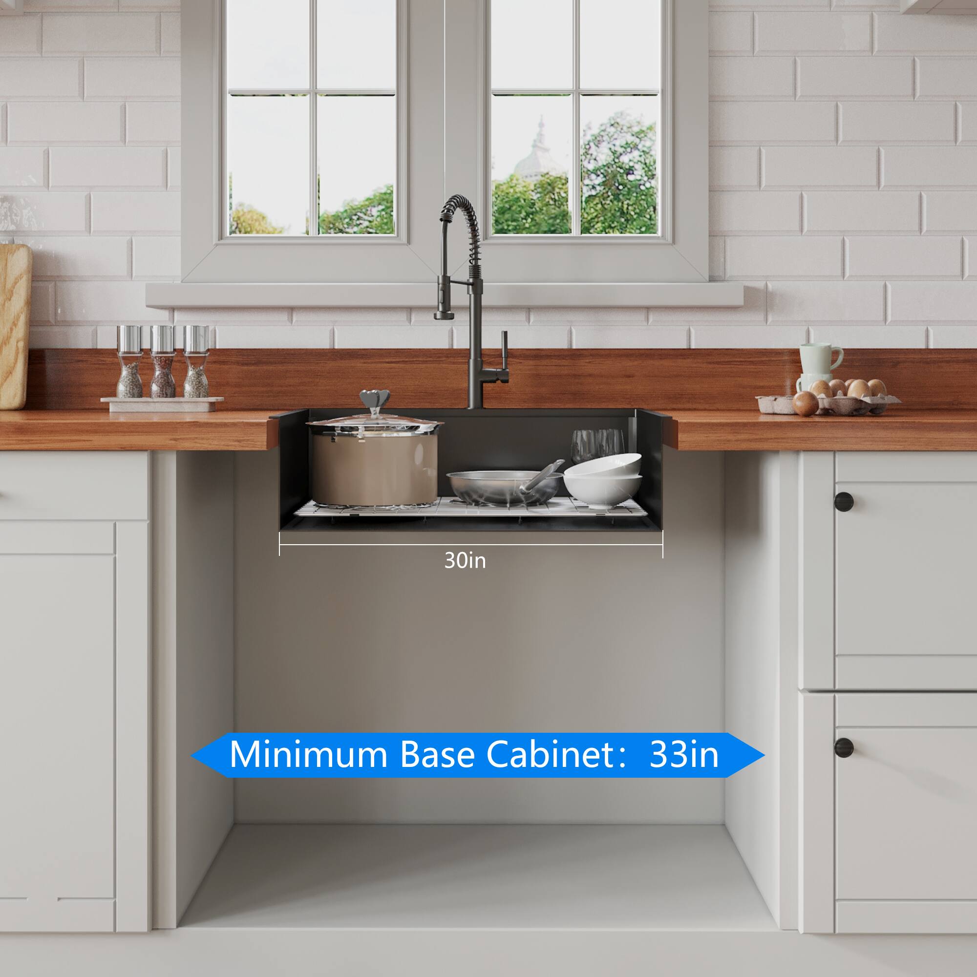 Minimum Base Cabinet: 33in