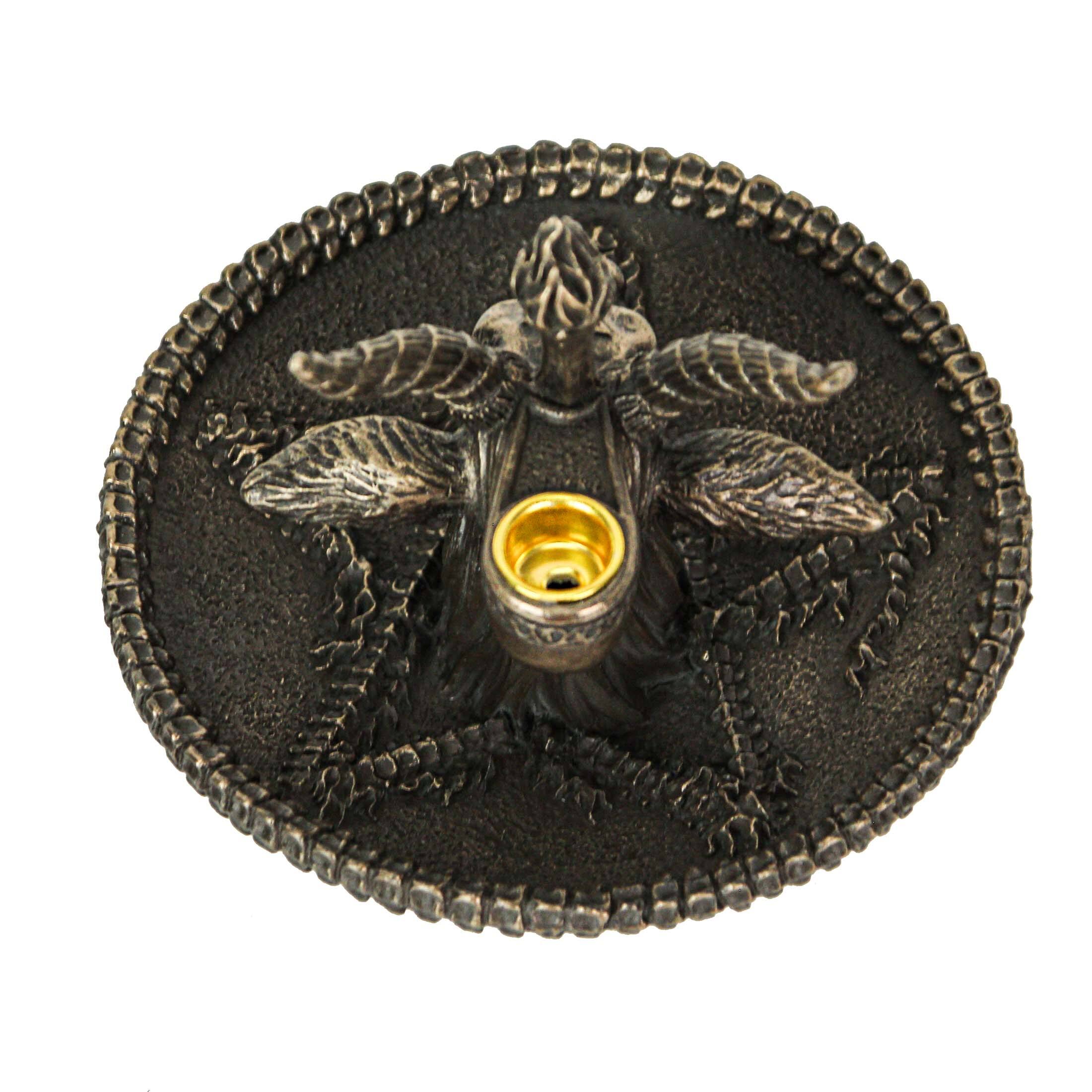 Alt View 6. Veronese Design - Baphomet Goat Head Ritual Altar Bronze Finish Backflow Incense Burner 5 Inches - Bronze.