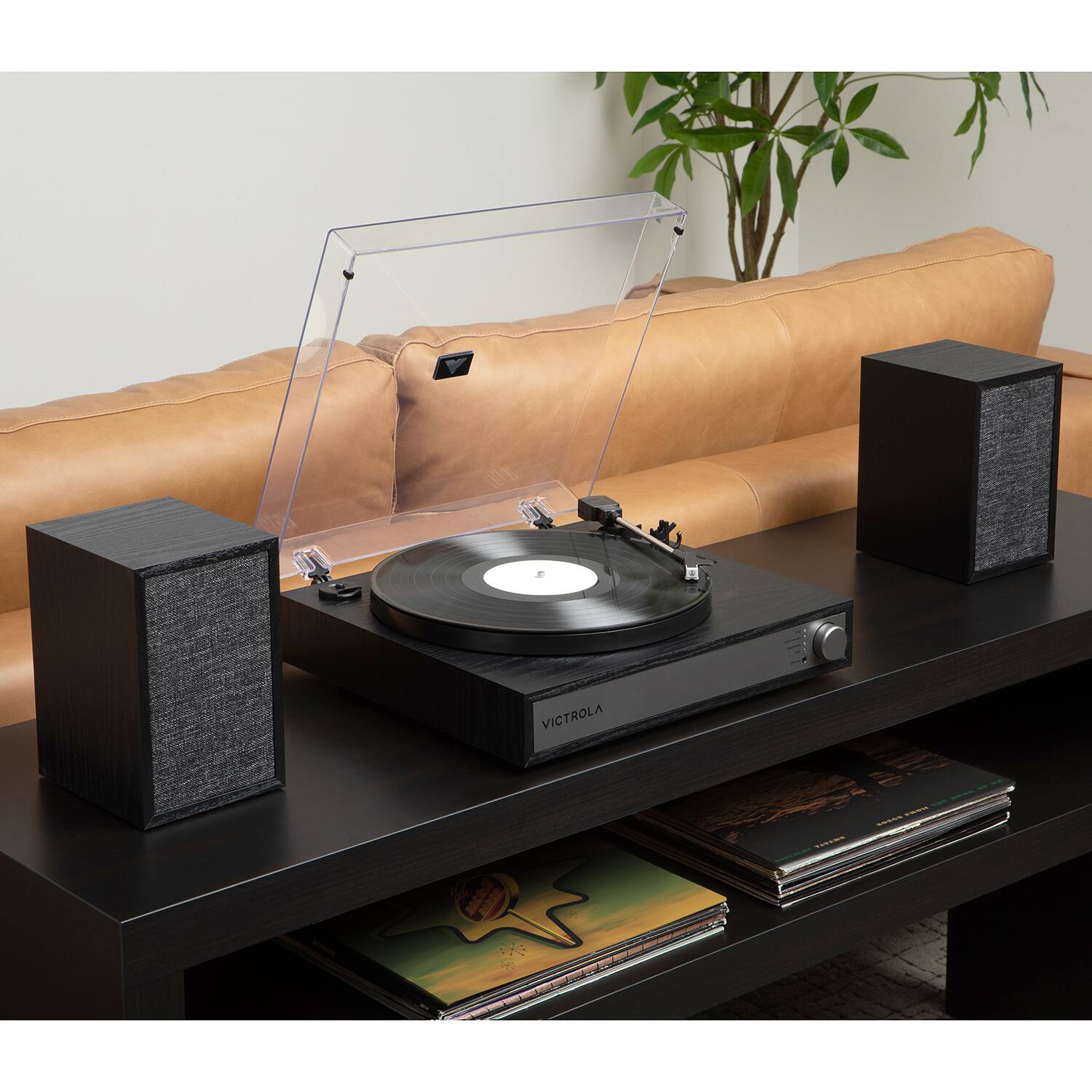 Alt View 15. Victrola - Victrola Harmony Bluetooth Turntable System with Speakers - Black.
