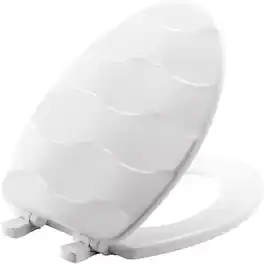 Mayfair by Bemis Basket Weave Slow Close Elongated Enameled Wood Toilet Seat - White