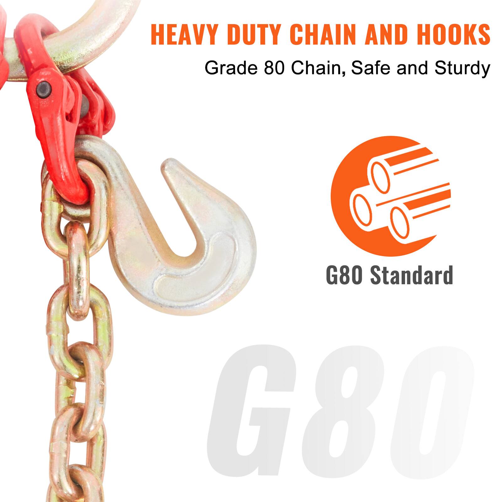 HEAVY DUTY CHAIN AND HOOKS  
Grade 80 Chain, Safe and Sturdy  
G80 Standard  
G80