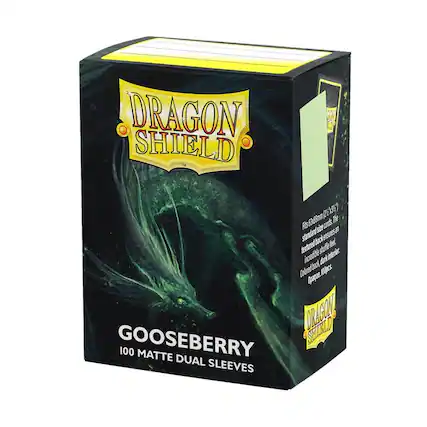 DRAGON SHIELD TM (1057) 60d0mon cards The Fits a standard back ensures textured shuffle feel, incredible dark interior. Colored back, 100pcs. DRAGON SHIELD GOOSEBERRY 100 MATTE DUAL SLEEVES