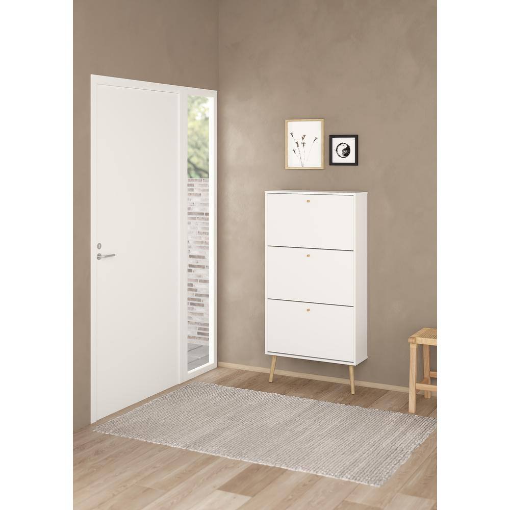 Alt View 9. Tvilum - Bodo 3 Drawer Shoe Storage Cabinet - White.