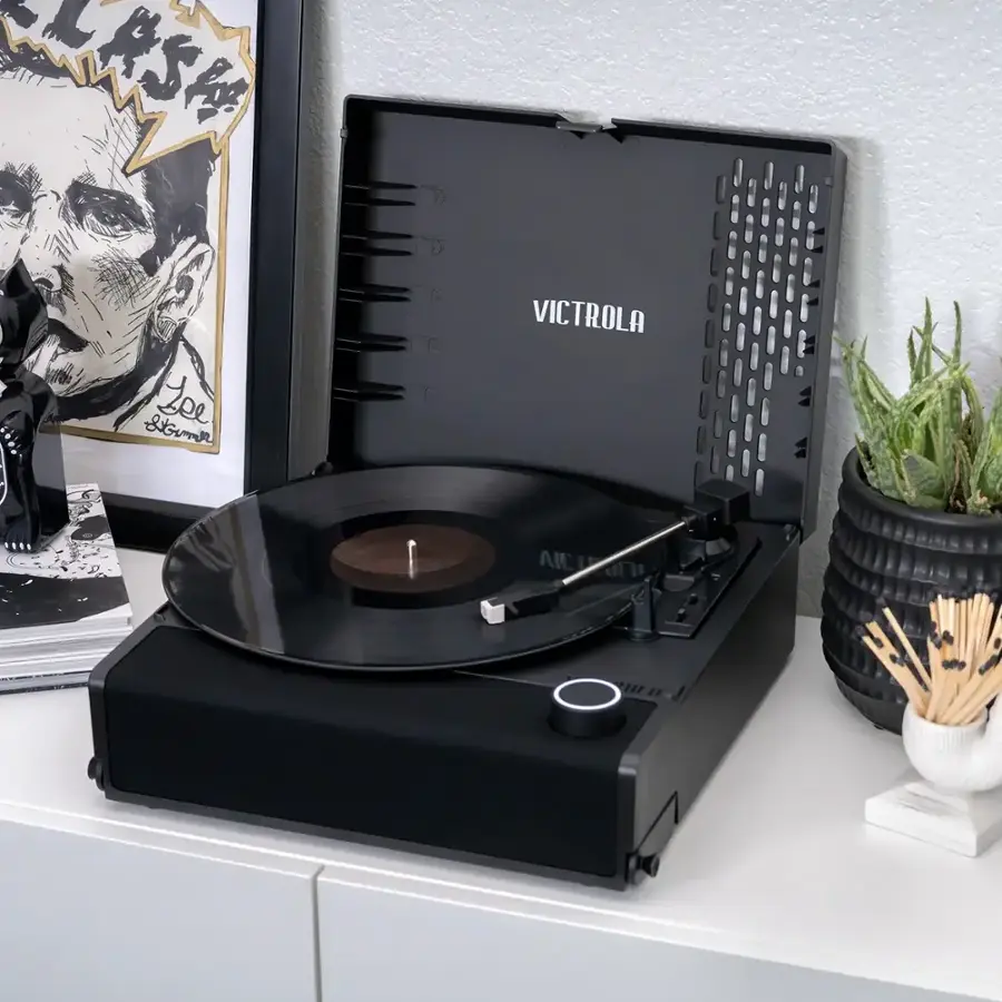 Alt View 19. Victrola - Victrola Revolution GO Portable Record Player - Black.