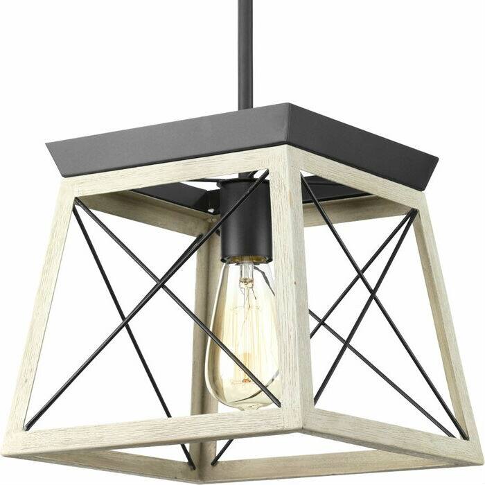 Front. Hivvago - Graphite Dimmable Farm Home Light Lantern Geometric Chandelier - Brown, Black.