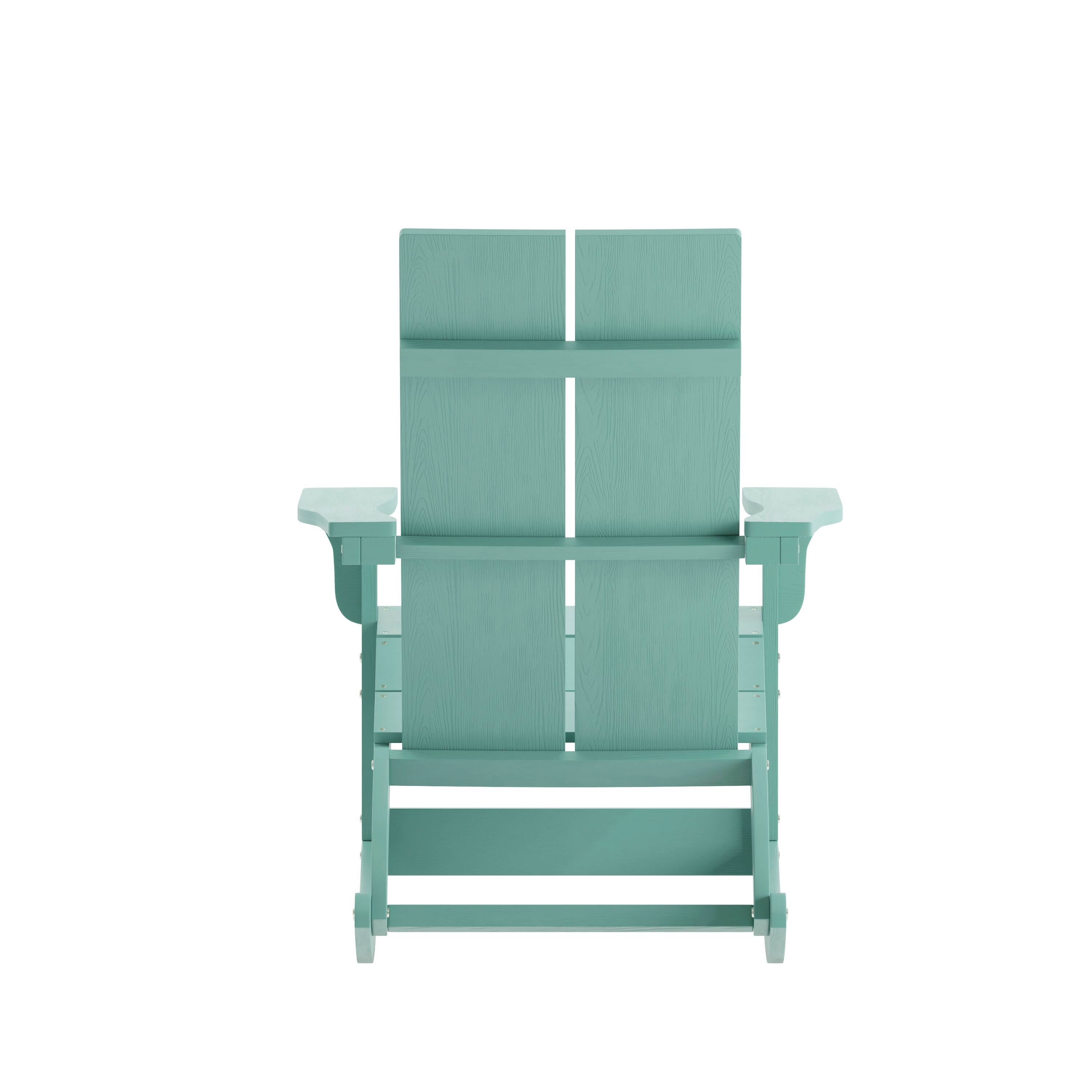Alt View 8. Emma + Oliver - Set of 2 Modern All-Weather Poly Resin Adirondack Rocking Chairs for Indoor/Outdoor Use - Sea Foam.