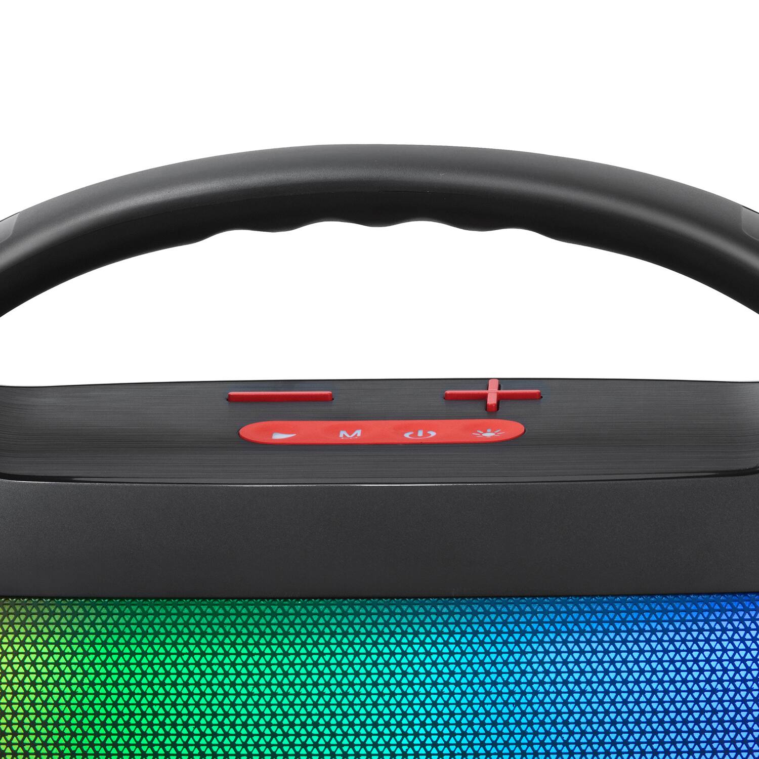 Alt View 6. iQ Sound - 40W LuMaGo Portable Bluetooth Speaker, Rechargeable, TWS, RGB Lights, USB/microSD, Aux, FM Radio, 6 Hr Play Time - Black.