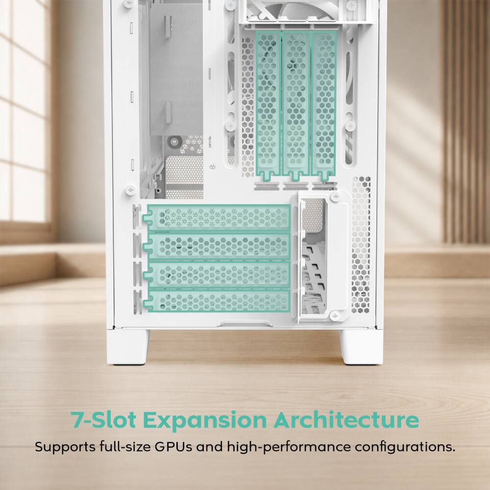 7-Slot Expansion Architecture  
Supports full-size GPUs and high-performance configurations.