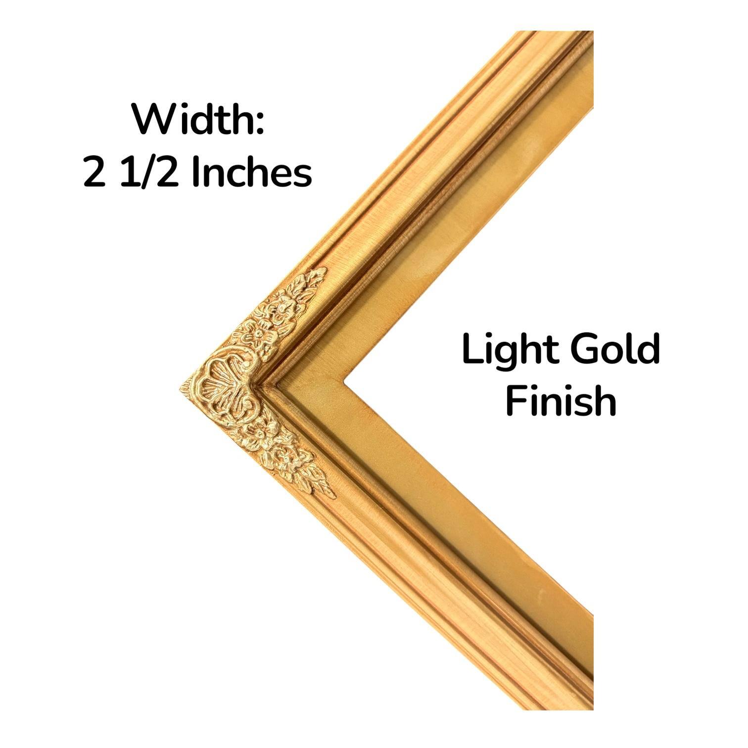 Width: 2 1/2 Inches  
Light Gold Finish