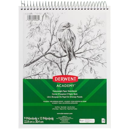 LCN 0 43100 54966
DERWENT ACADEMY Heavyweight Paper Sketchbook
Carnet D'esquisse Papier pais Libro Bosquejo De Papel De Gramaje Pesado
ACADEMY FOR ASPIRING ARTISTS
ACADEMY POUR ARTISTES IN HERBE
ACADEMY PARA LOS ARTISTAS ASPIRANTES
Acid Free Sans Acide Libre De Acids
67 Lb Paper Papier 47 LE Papel De 67 Libras
www.derwentart.com
9 IN/po/pulg x 12 IN/po/pulg
22.8 cm X 30.4 cm
70