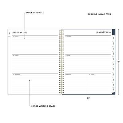 DAILY SCHEDULE  
DURABLE MYLAR TABS  

JANUARY 2026  

LARGE WRITING SPACE  

8.5"