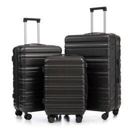 Z-Edge - 3-Piece ABS Hardside Luggage Set (20" Carry-On, 24", 28"), Spinner Suitcases with Wheels, Combination Lock - Dark Gray