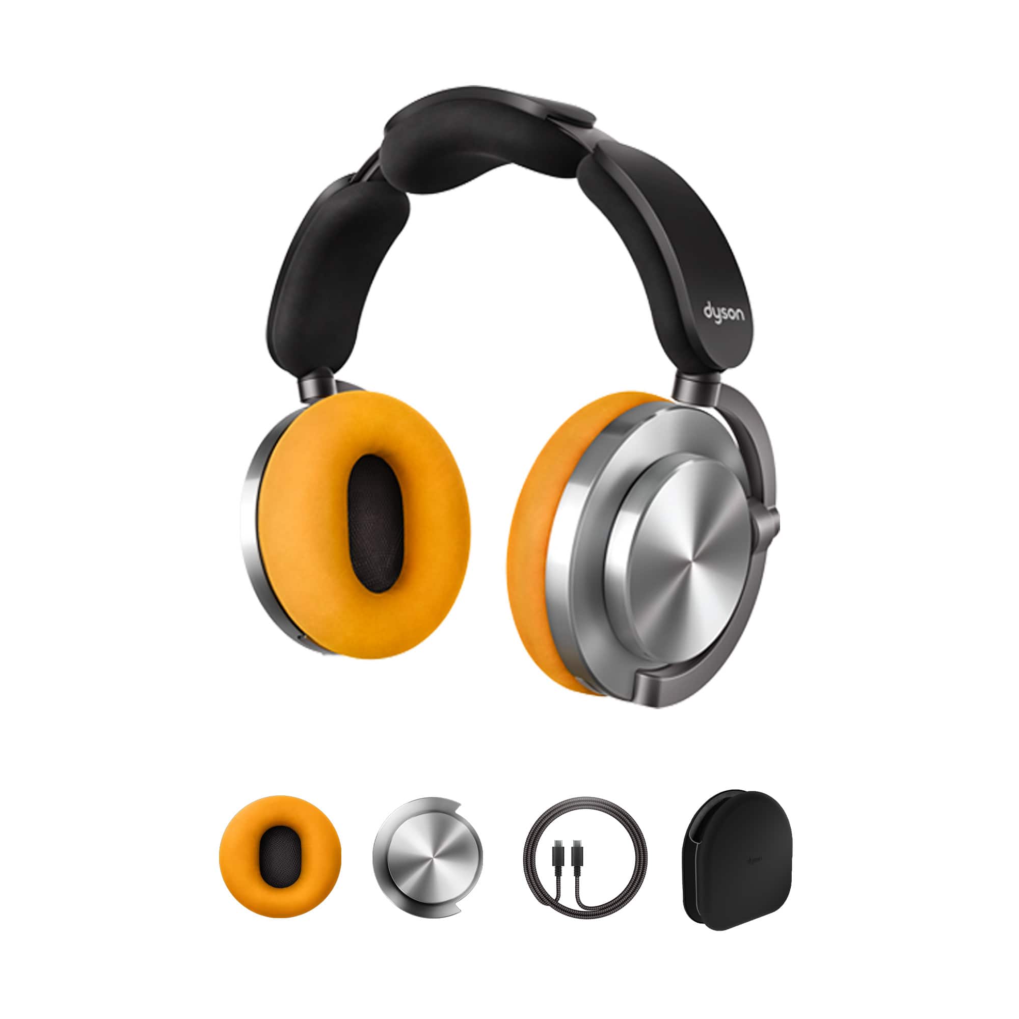Front. Dyson - OnTrac Customizable Active Noise-Cancelling Headphones - Aluminum.