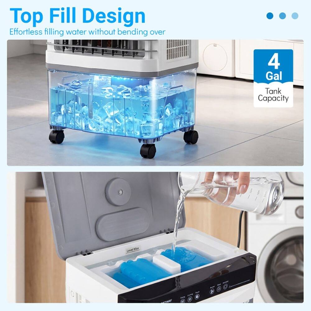Top Fill Design  
Effortless filling water without bending over  
4 Gal Tank Capacity
