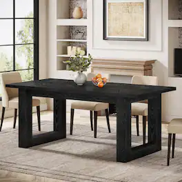 Tribesigns - 63-Inch Dining Table, Modern Wood Kitchen Table, - Black