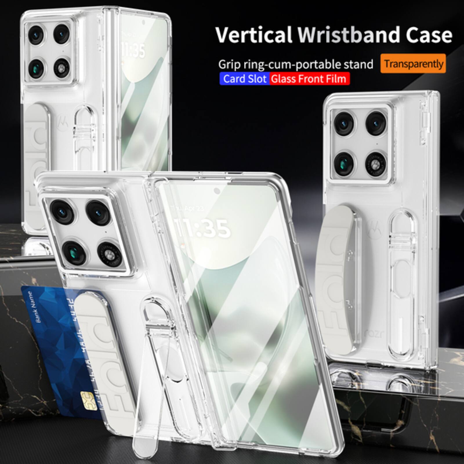 11:35 Vertical Wristband Case Grip ring-cum-portable stand Transparently Card Slot Glass Front Film

11:35 M Name Bank

PPA N4 MA/ Fole S2

ozr