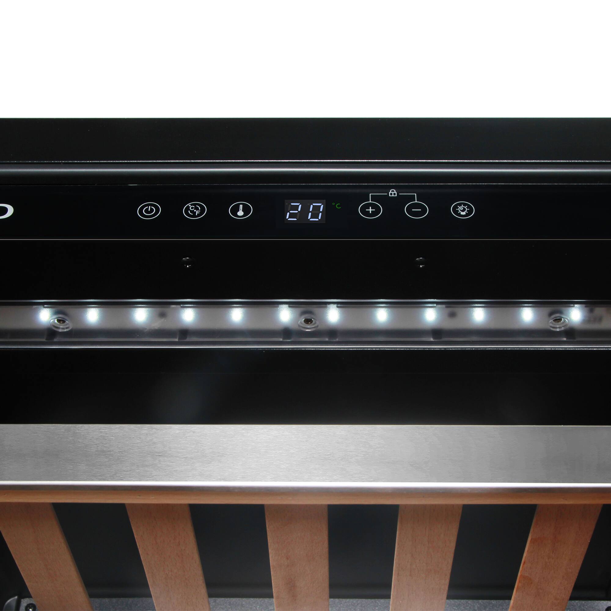 Alt View 5. COSMO - COS-24BIWCS Lumin Collection 24 in. 52-Bottle Single Zone Compressor Wine Cooler, Digital Controls - Stainless Steel.