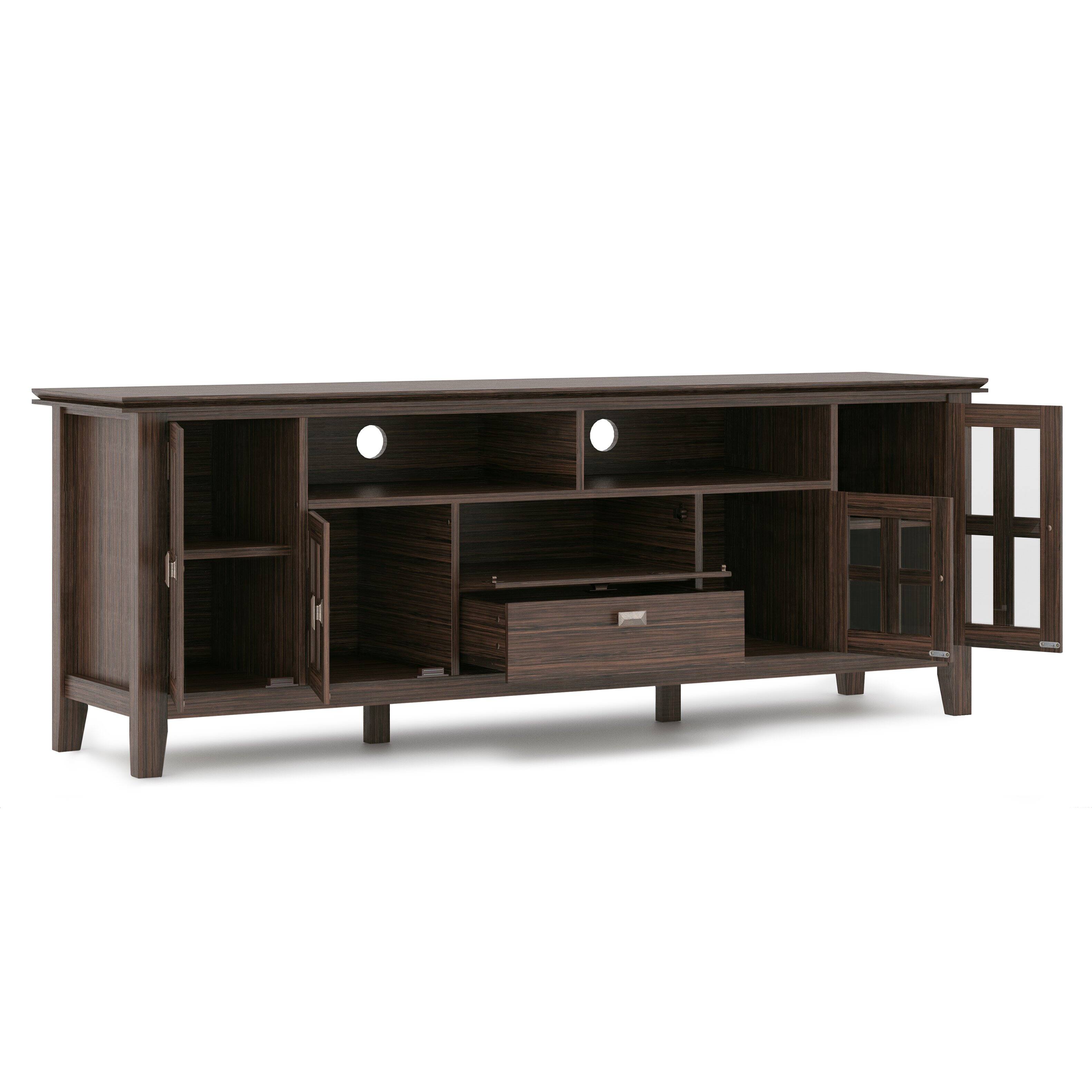 Alt View 1. Simpli Home - Artisan SOLID WOOD 72 inch Wide Transitional TV Media Stand in Farmhouse Brown For TVs up to 80 inches - Farmhouse Brown.