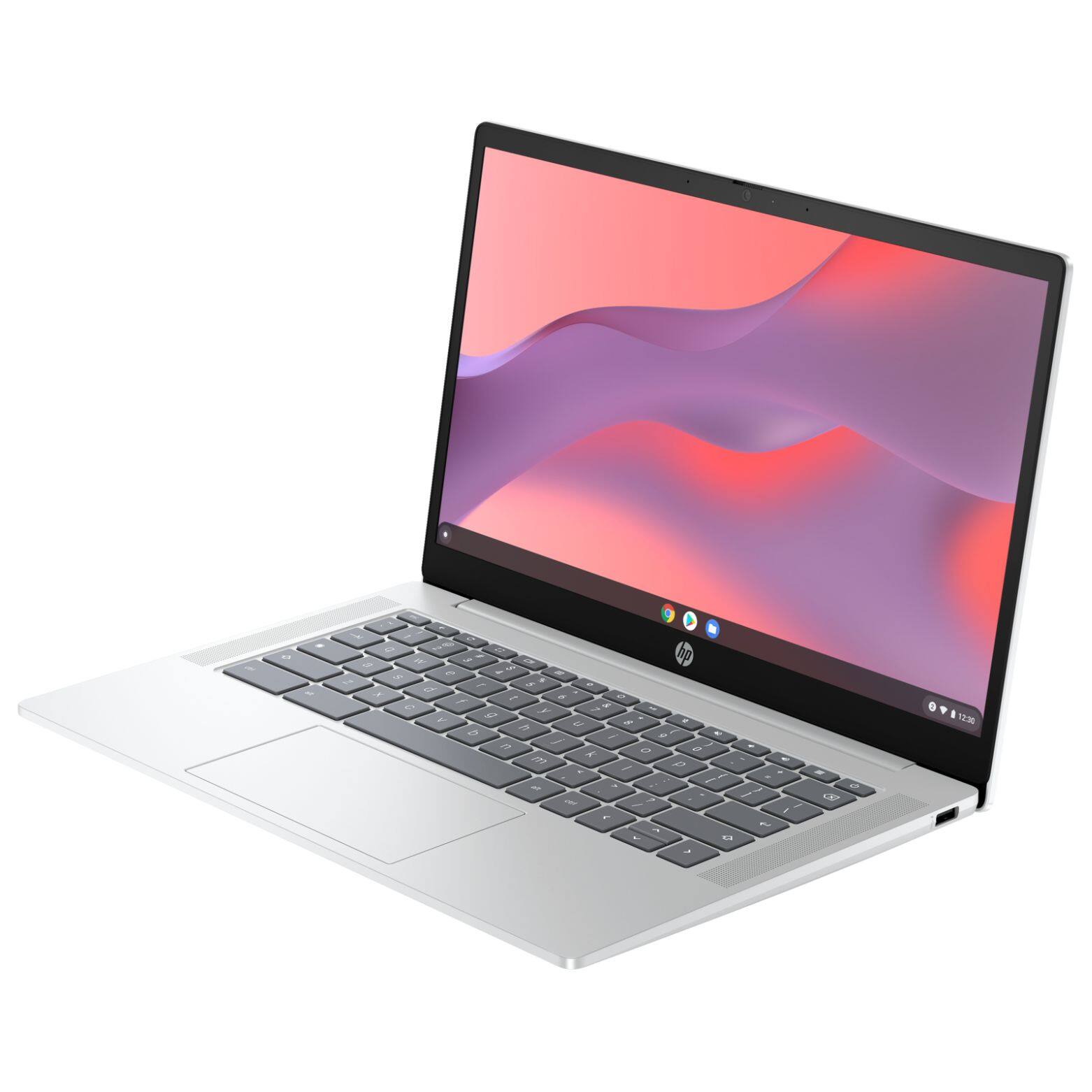 Alt View 1. HP - Chromebook 14at-nf000 14" FHD IPS Intel Core i3-N305 0.8 GHz up to 3.8 GHz 8GB RAM 256GB SSD ChromeOS - Silver.