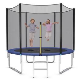 Gymax - 8 FT Outdoor Trampoline Bounce Combo W/Safety Closure Net Ladder - Black