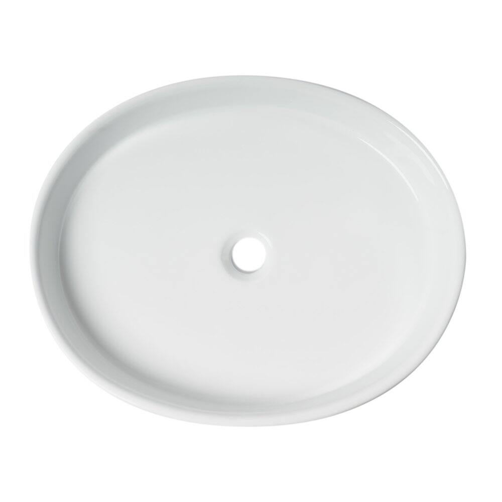 Alt View 1. Alfi - White 22" Oval Above Mount Ceramic Sink - White.