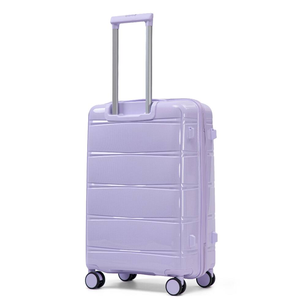 Left. Ropilly - Ropilly 3 Piece Luggage Set Hard Shell Suitcase Purple Travel Trunk - Purple.