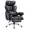 Front. GTPlayer - Big and Tall Gaming Chair Wide Ergonomic Office Chair with Deluxe Embossing Leather Computer Chair,Black - Black.