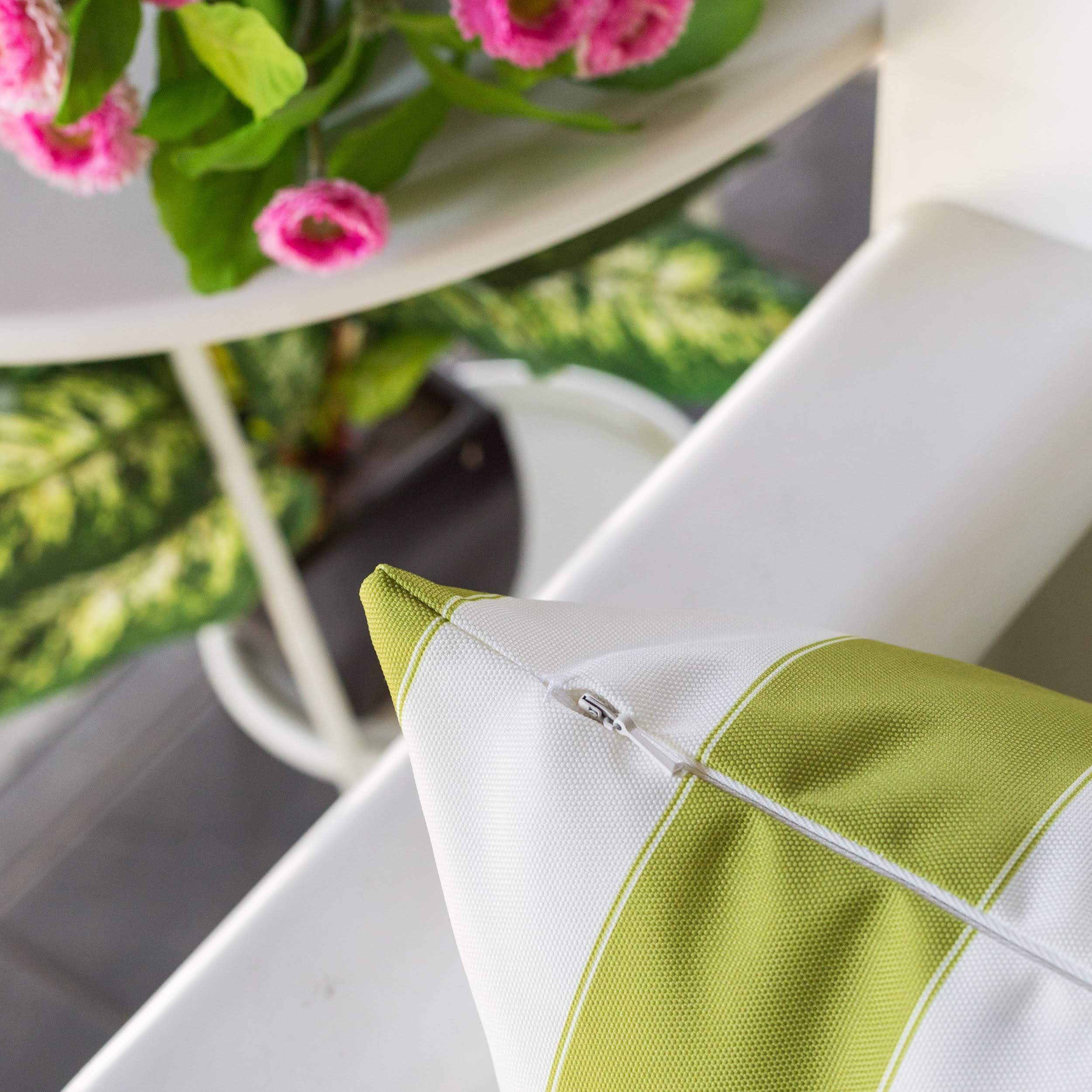 Alt View 1. TinyHomie - Horizon Stripe Pillow 14x20 Outdoor Indoor - Green.