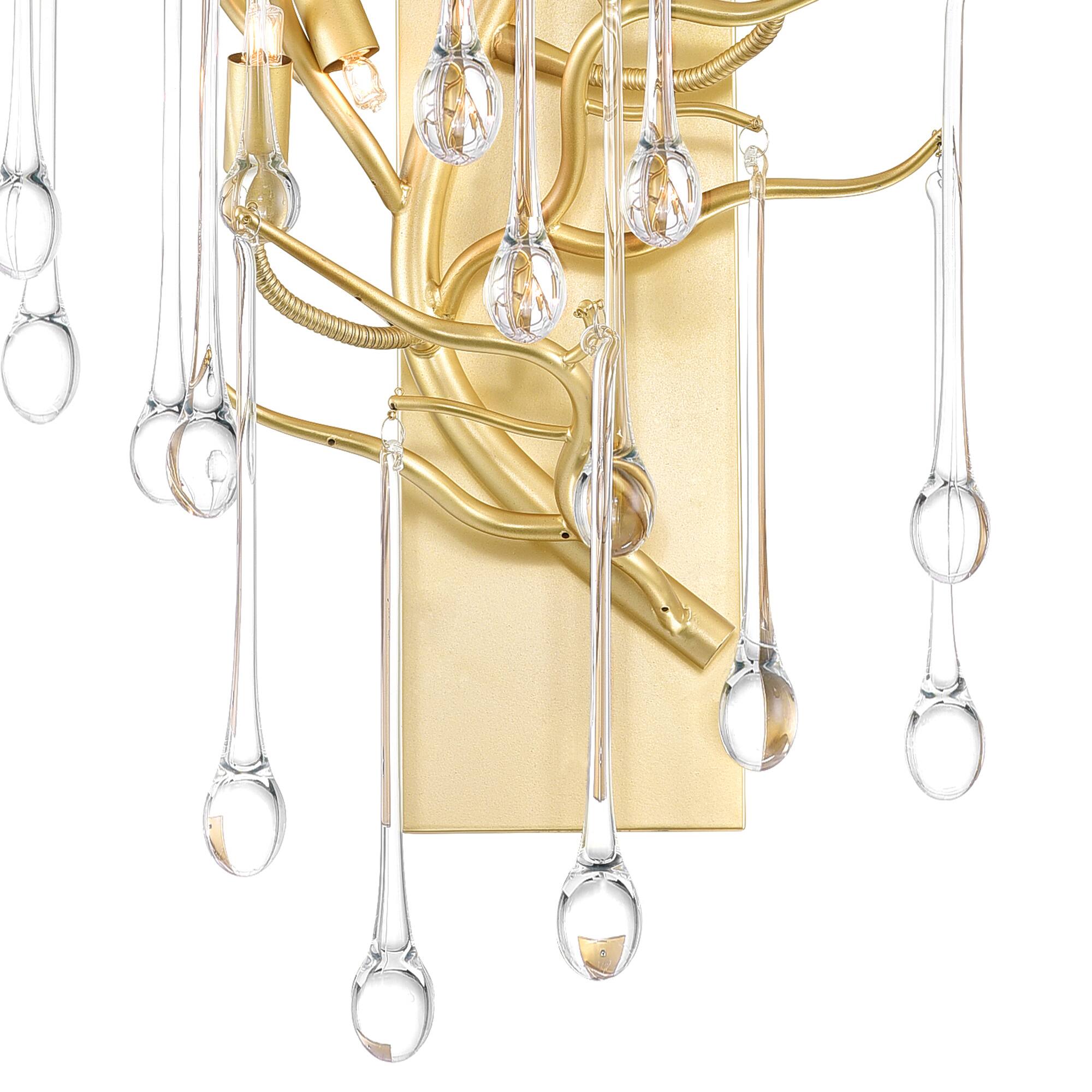 Left. CWI Lighting - Anita 3 Light Wall Sconce With Gold Leaf Finish - Gold Leaf.