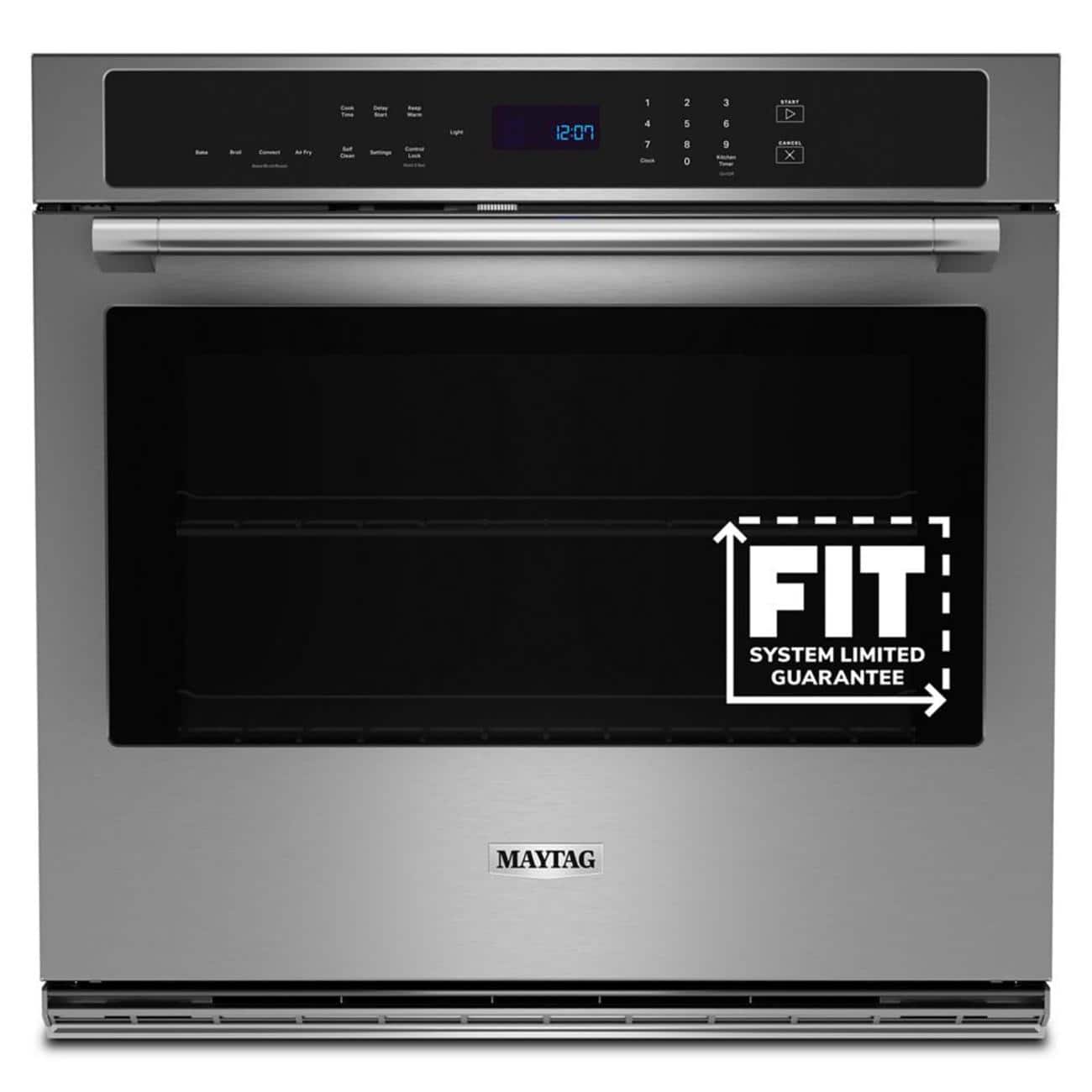 Maytag - 27" Built-In Single Electric Convection Wall Oven with Air Fry - Stainless Steel