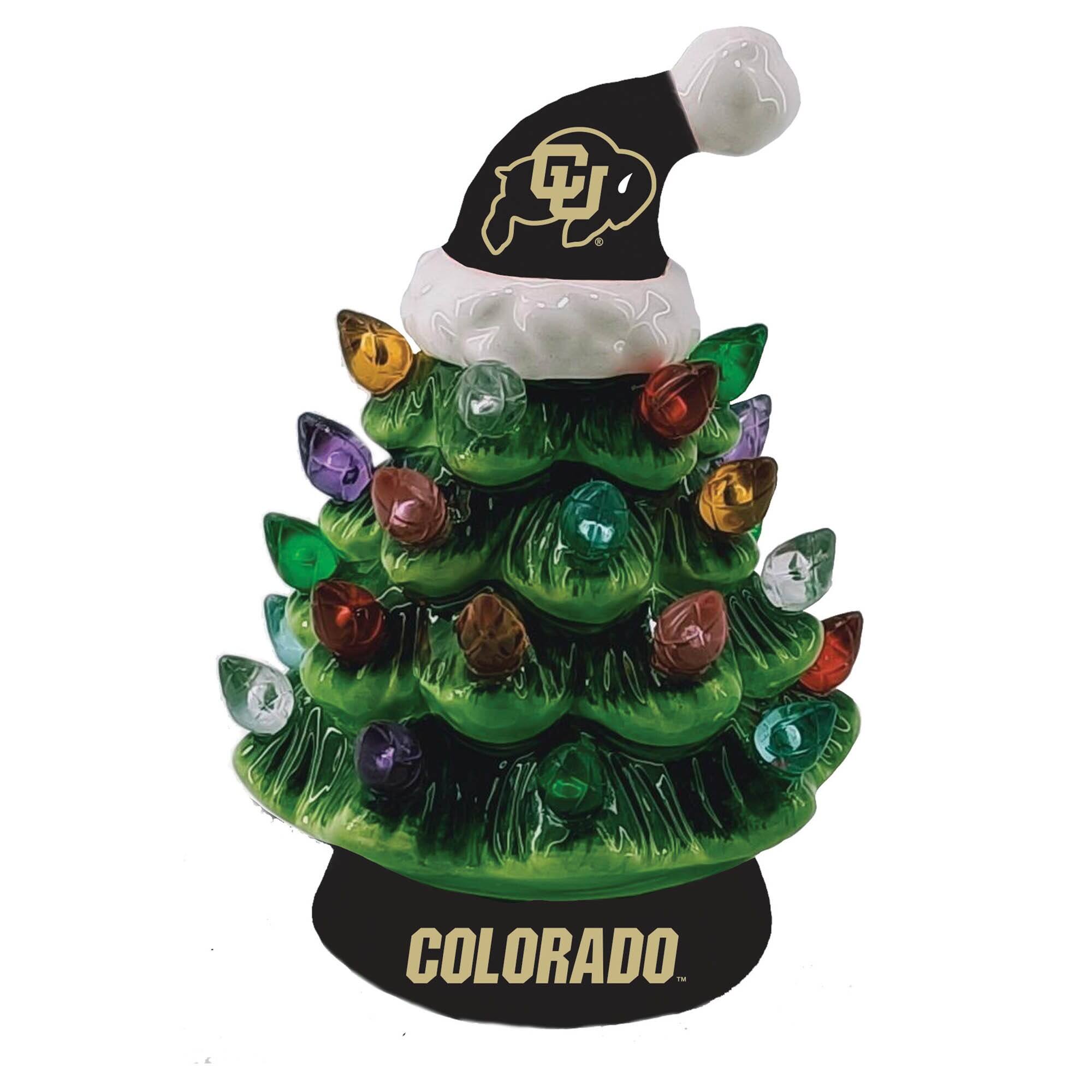 Alt View 1. Evergreen Enterprises - Colorado Buffaloes 2-Pack 4" Ceramic LED Christmas Tree Set - Multicolor.