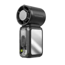 Cluzine - Long Lasting Rechargeable Handheld Fan Clear Status Display Soft Night Light for Commute Travel and Camping