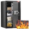 VEVOR - Single Door 4.0 cu.ft Safe Box with Key Lock & Password, Safe Lock Box with Fireproof Bag - Black