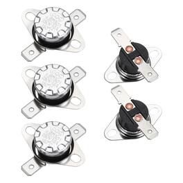 Unique Bargains - KSD301 Thermostat 150°C/302°F 10A Normally Open N.O Adjust Snap Disc Temp Switch 5pcs Bakelite - Silver