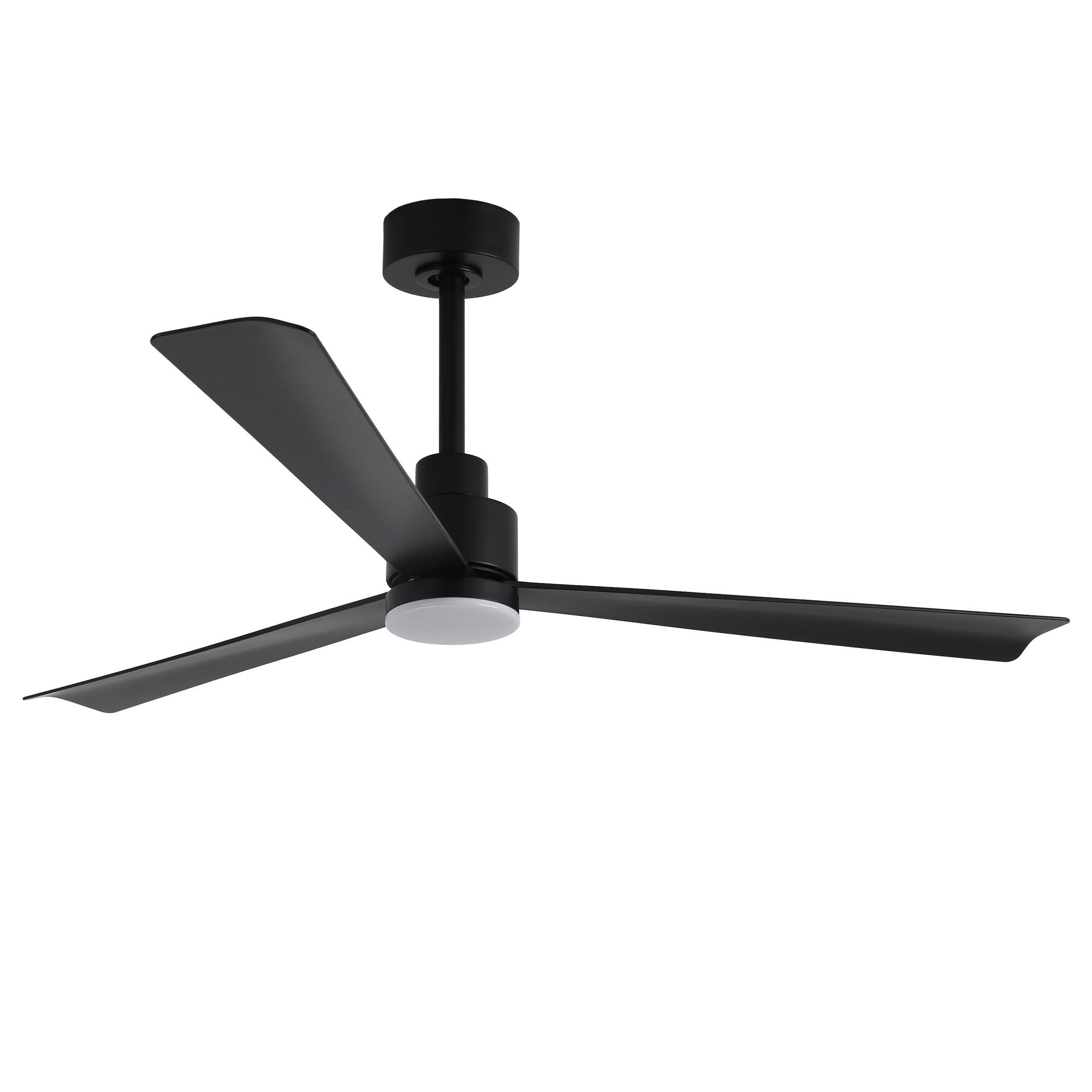 Alt View 9. Parrot Uncle - 52-Inch Modern Propeller Ceiling Fan with Dimmable LED Light, 6-Speed DC Motor, Remote Control - Black.