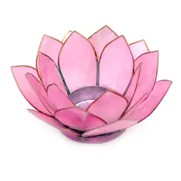 Contrast Inc. - Light Capiz Shell Lotus Flower Small Tealight Candle Holder - Pink