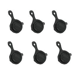 Zeckos - Set of 6 Mini Cast Iron Skillet Drawer Pulls Decorative Kitchen Cabinet Knobs - Black
