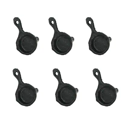 Front. Zeckos - Set of 6 Mini Cast Iron Skillet Drawer Pulls Decorative Kitchen Cabinet Knobs - Black.