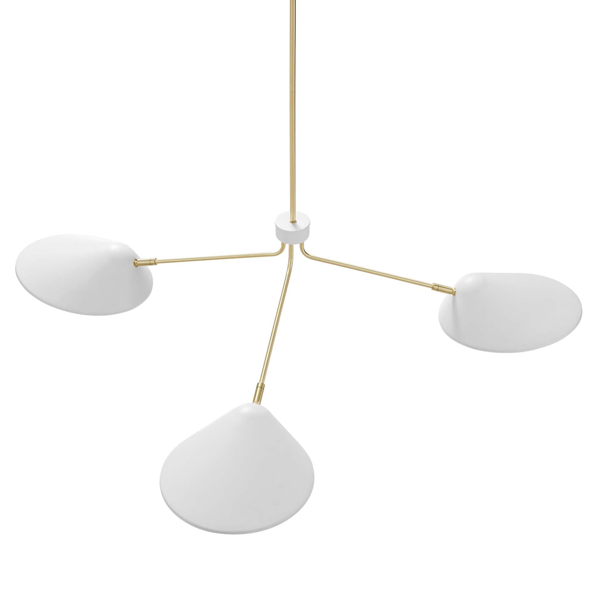 Alt View 2. Modway - Journey 3-Light 14" Arm Pendant by Modway - White.