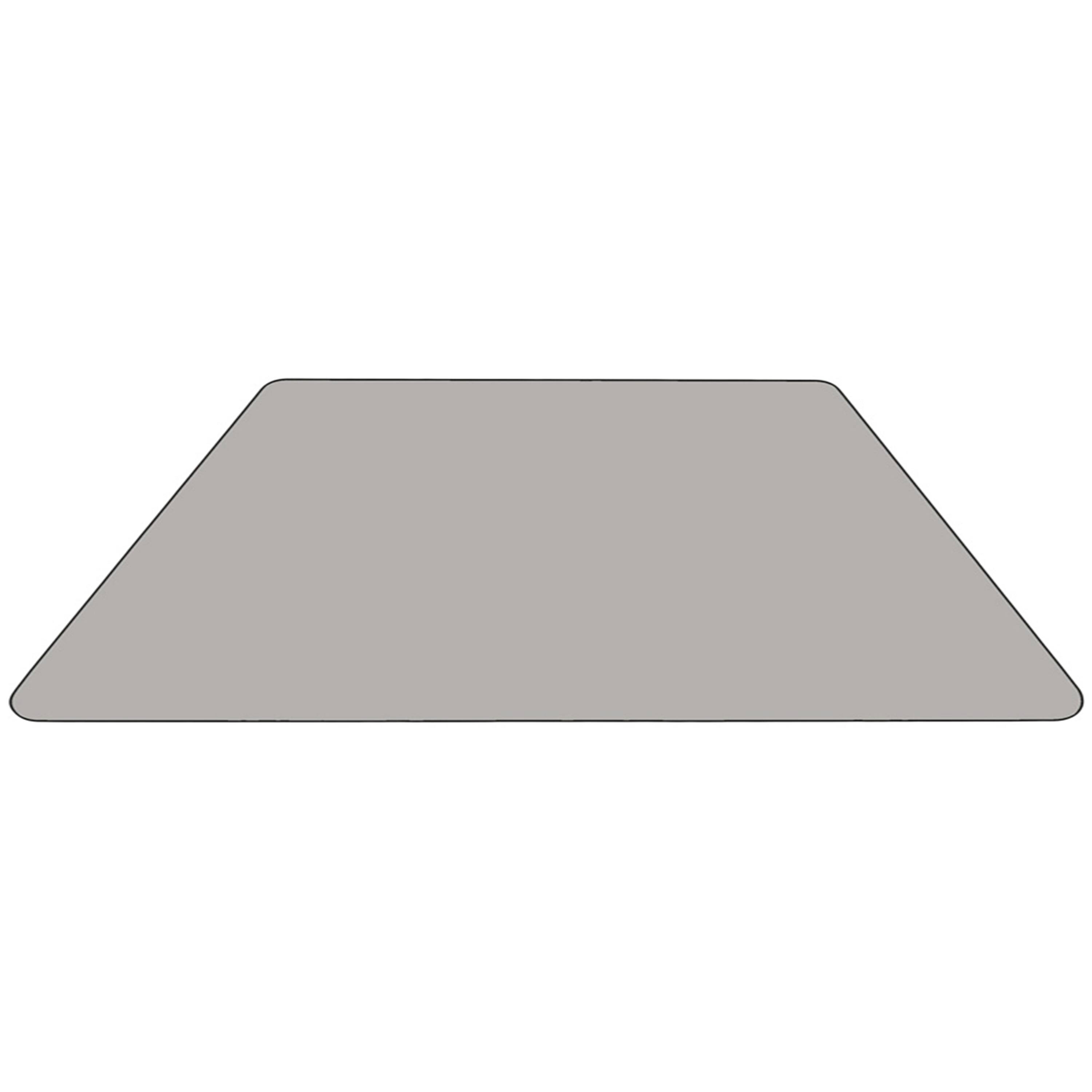 Alt View 3. Emma + Oliver - Mobile 29x57 Trapezoid Laminate Preschool Activity Table - Gray.