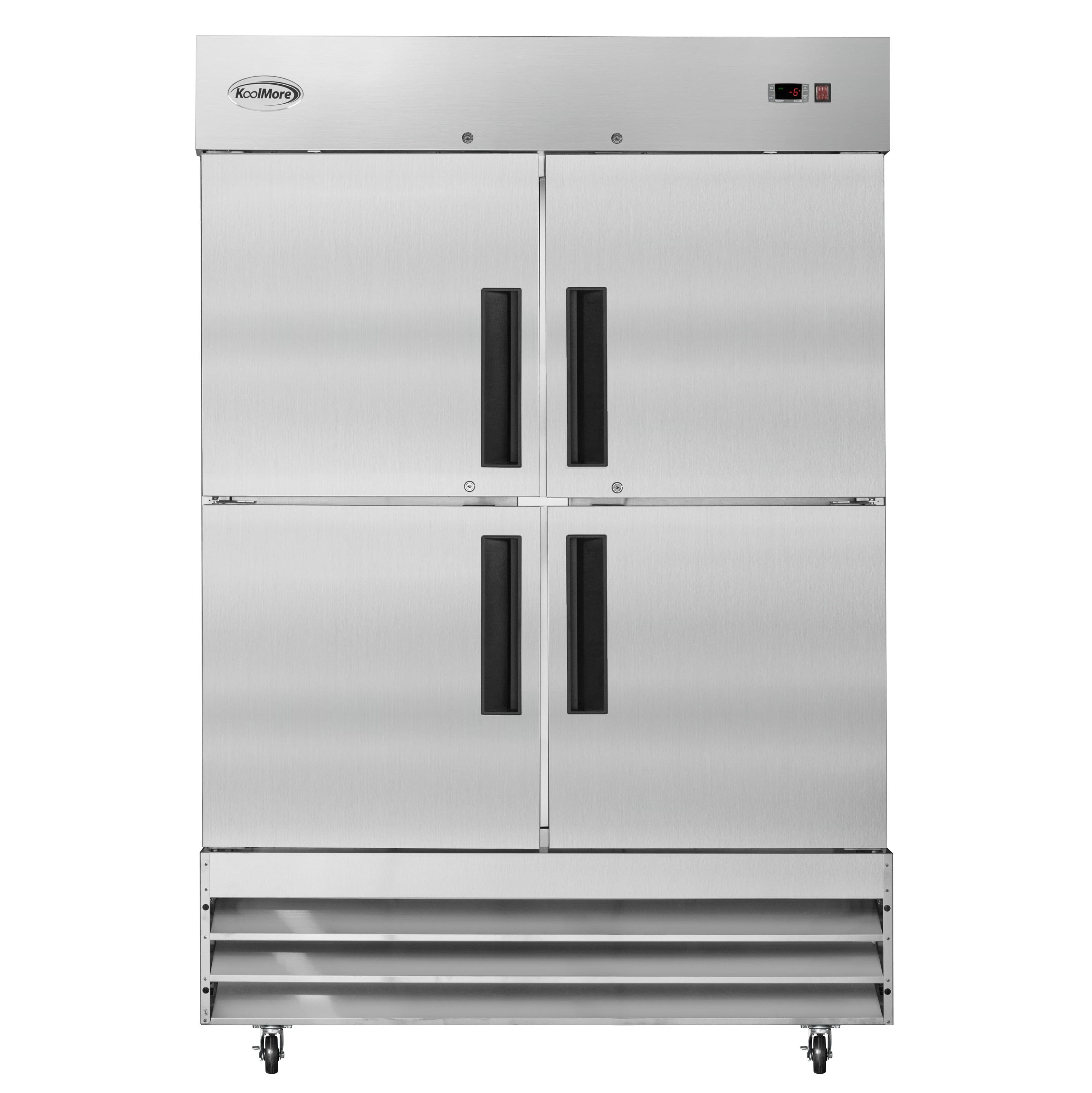 Koolmore - 54 in. Commercial Solid Half Door Reach-In Freezer, 47 cu. ft. RIF-2D-SSHD - Stainless Steel