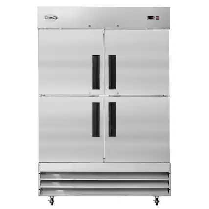 Front. Koolmore - 54 in. Commercial Stainless Steel Solid Half Door Reach-In Freezer, 47 cu. ft. RIF-2D-SSHD - Stainless steel.