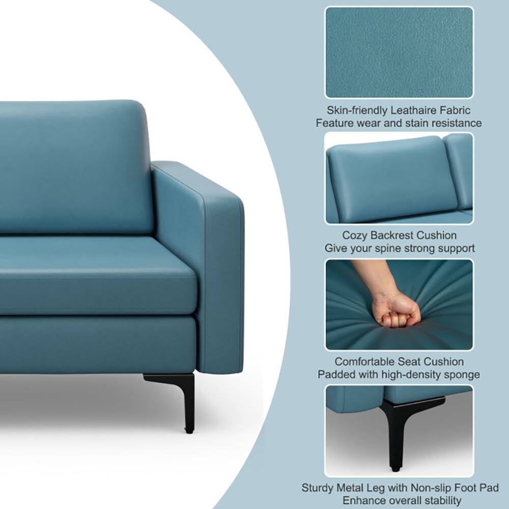 - Skin-friendly Leathaire Fabric: Feature wear and stain resistance
- Cozy Backrest Cushion: Give your spine strong support
- Comfortable Seat Cushion: Padded with high-density sponge
- Sturdy Metal Leg with Non-slip Foot Pad: Enhance overall stability