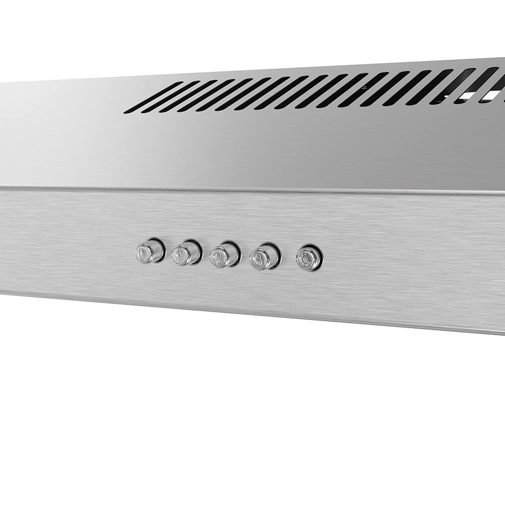 Alt View 6. Streamline - 36 in. Lagundo Ducted Undermount 80 CFM Range Hood, Mesh Filters, Push Button Control, LED Light - Brushed Stainless Steel.